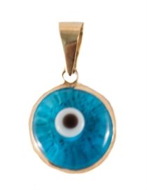 Turkish Evil Eye set in 14K - Good Luck