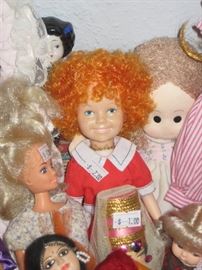 Popular dolls including Annie. 