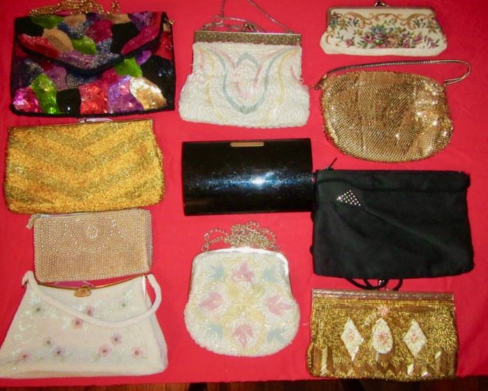 Vintage Evening Bags, Beaded. Oe plastic from early 1960's. 