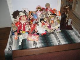 Many dolls including vintage large dolls (remain available at end of business 8-24-18).