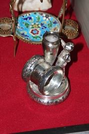 figural napkin ring with toothpick holder c.1890