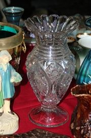 large pressed glass vase