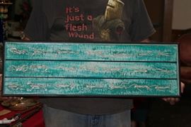 macabre art rope skeletons in pool wall sculpture by M. Swaine