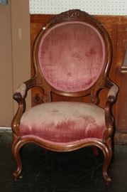 wal. rose back cameo parlor chair
