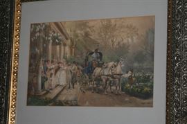 hand tinted lithograph