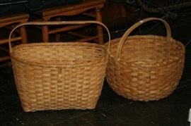 2 large split oak gathering baskets
