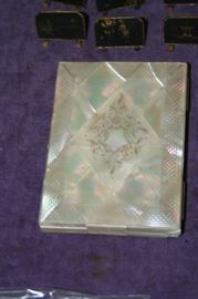 engraved mother of pearl calling card case c.1880