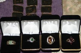 several beautiful sterling rings