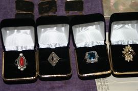 several beautiful sterling rings