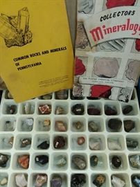 Vintage mineral kit, science kits , microscope
