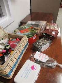 Sewing lots, sewing baskets, sewing machines