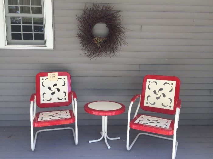 Set of 2 Metal Chairs and Table        http://www.ctonlineauctions.com/detail.asp?id=750004