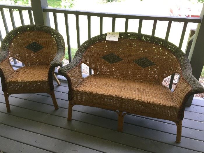  Wicker Love Seat and Side Chair   http://www.ctonlineauctions.com/detail.asp?id=750007
