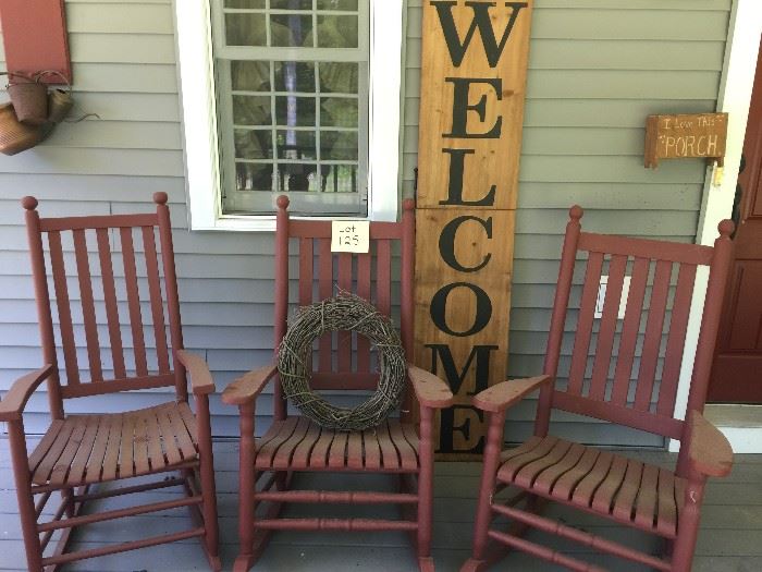  3 Red Rockers, Welcome Sign      http://www.ctonlineauctions.com/detail.asp?id=750029