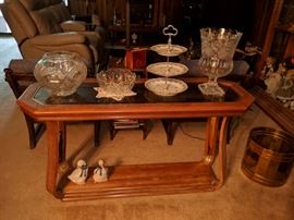 $50   Glass top console table
