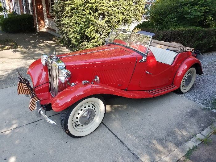 1953 MG TD Classic Roadster Auctioned at 12:00PM. No Reserve