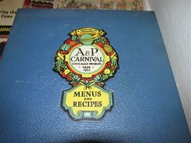 1933 World's fair A&P recipe book