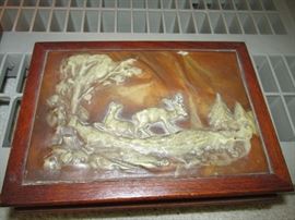 Stone top wooden box