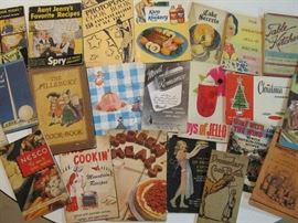 Hundreds of branded vintage cookbooks