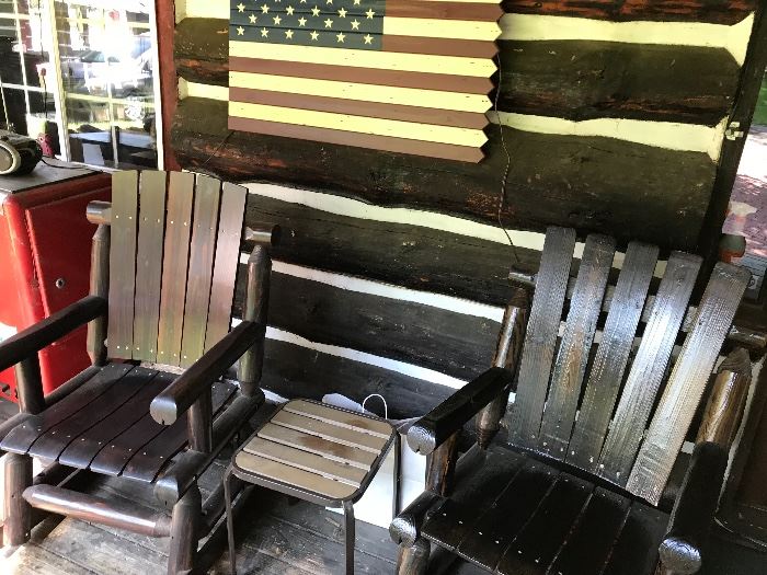 Wooden porch chairs