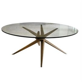 Adrian Pearsall Walnut and Glass "Jacks" Cocktail Table