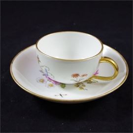 Meissen Vintage Porcelain Tea Cup and Saucer