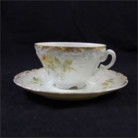 Antique Carl Tielsch Altwasser Mustache Tea Cup Setw