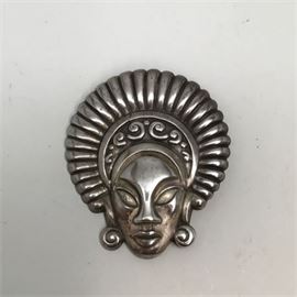 Sterling Silver Tribal Brooch