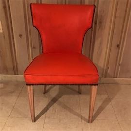Vintage Orange Vinyl Kitchen Chair