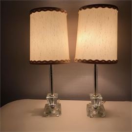 Vintage Crystal Boudoir Lamps