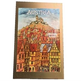 Vintage Earl Thollander 1970s AUSTRIA Travel Poster