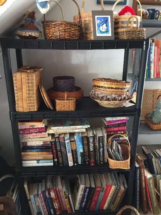 books and baskets