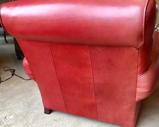 Pottery Barn Burgundy Leather Arm Chairs - 2 available