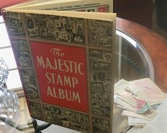 Vintage majestic stamp album and stamps