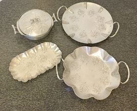 Aluminum serving dishes