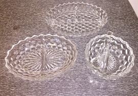 Fostoria divided serving bowls
