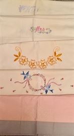 Embroidered pillowcases