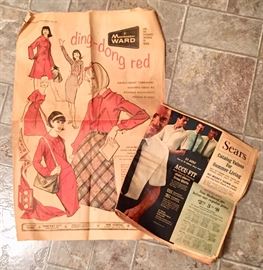 Vintage Montgomery Ward ad and Sears catalog