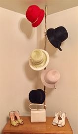Vintage purses, shoes and hats