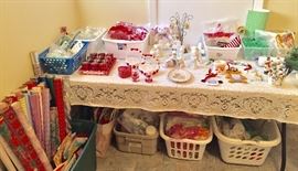 Various holiday decor and craft supplies