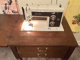 Sears Kenmore sewing machine and cabinet