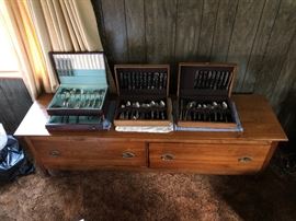  Blanket chest ,  silverware 