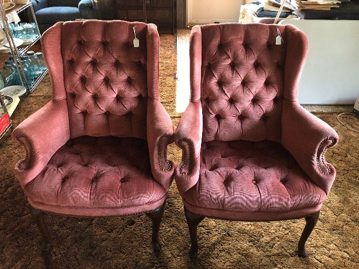 2  wing back chairs 
