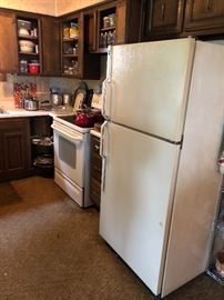 Kitchen items, stove GE electric,  refrigerator GE