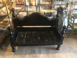 Bench made out of bed frame