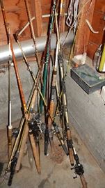 ASSORTED FISHING RODS & REELS