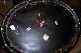 Paper mache tray, mother of pearl