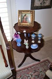 Mahogany two tiered table