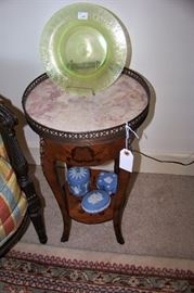 French table, with marquetry and inlay