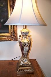 One of a pair, Dresden lamps